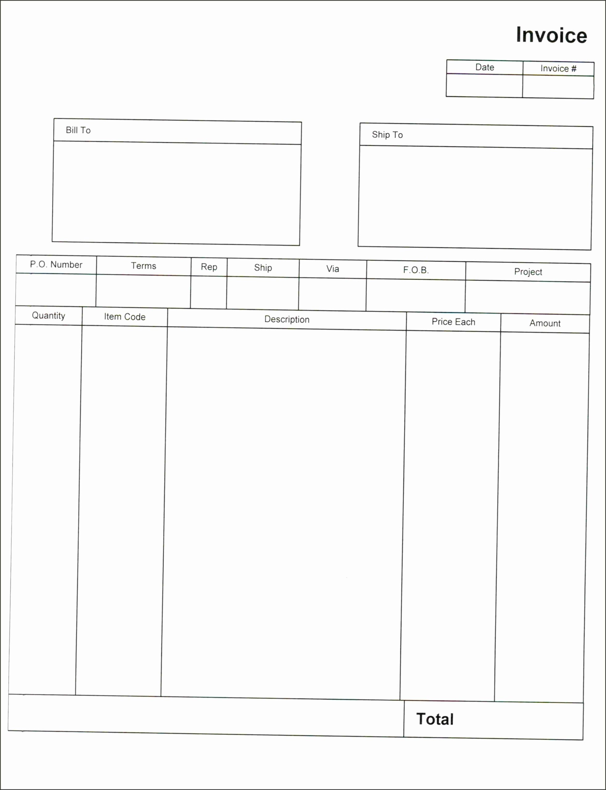 Free Blank Invoices Templates Tolfconcierge