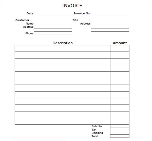 Free Blank Printable Invoices Forms Printable Forms Free Online