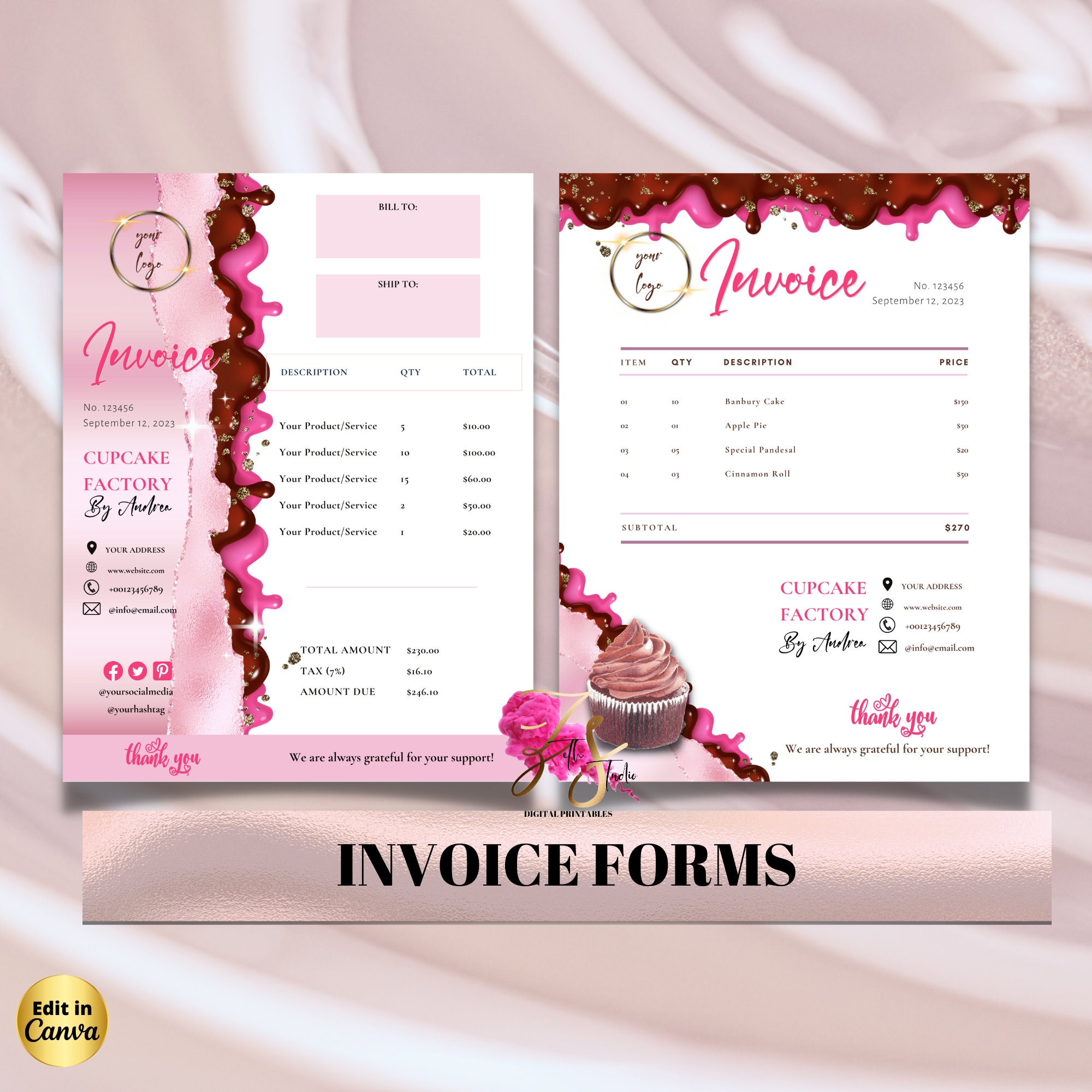Free Cake Invoice Template Free Printable