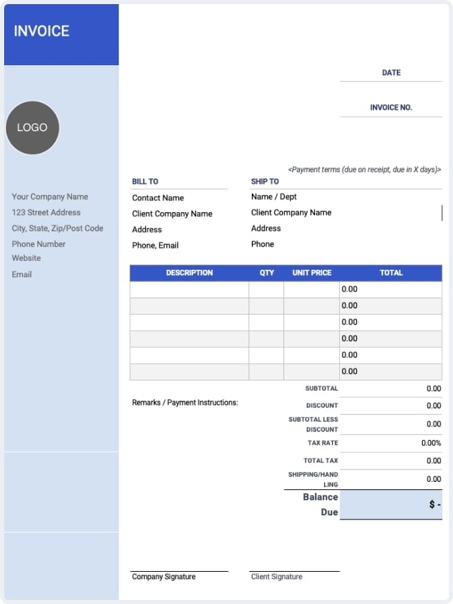 Free Carpet Cleaning Invoice Templates