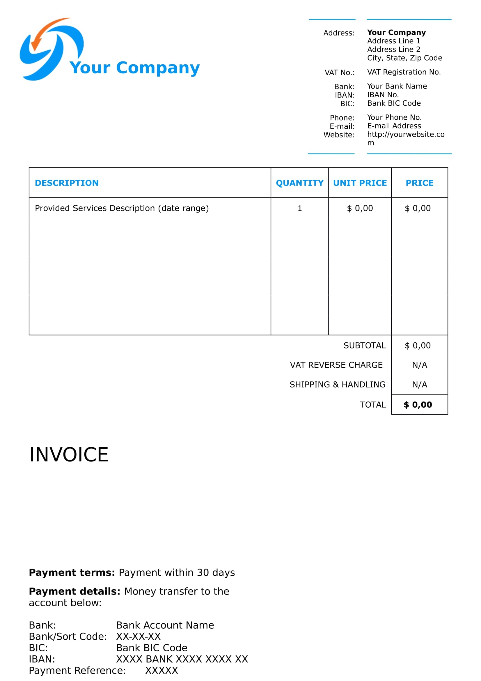 Free Editable Invoice Templates Printable Printable Free Templates