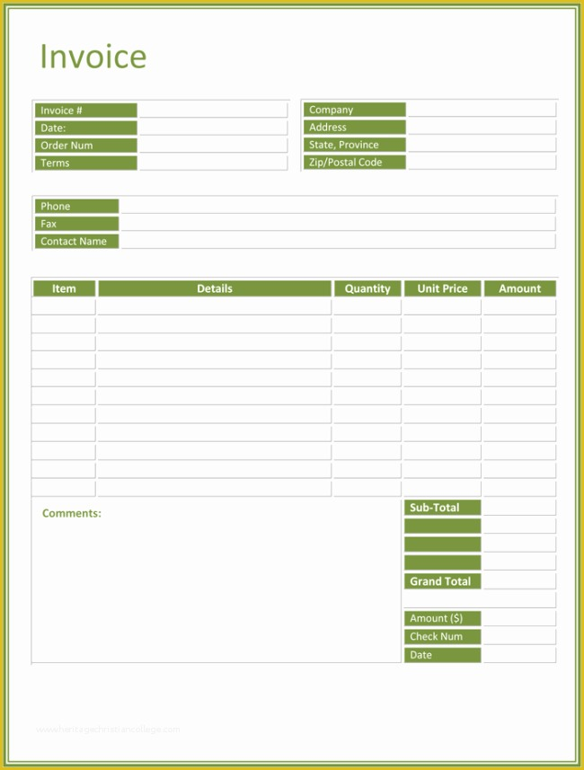 Free Editable Invoice Templates Printable