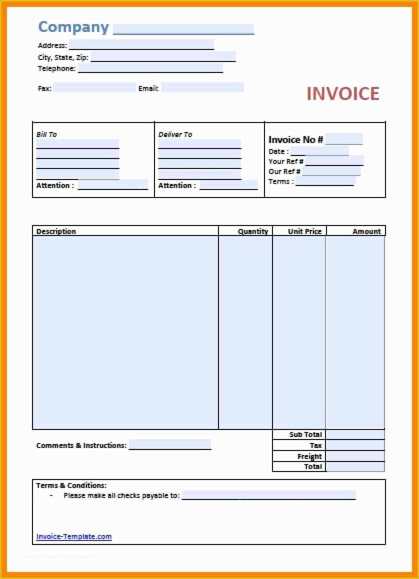 Free Excel Invoice Template Mac Of 8 Free Printable Invoice Template 