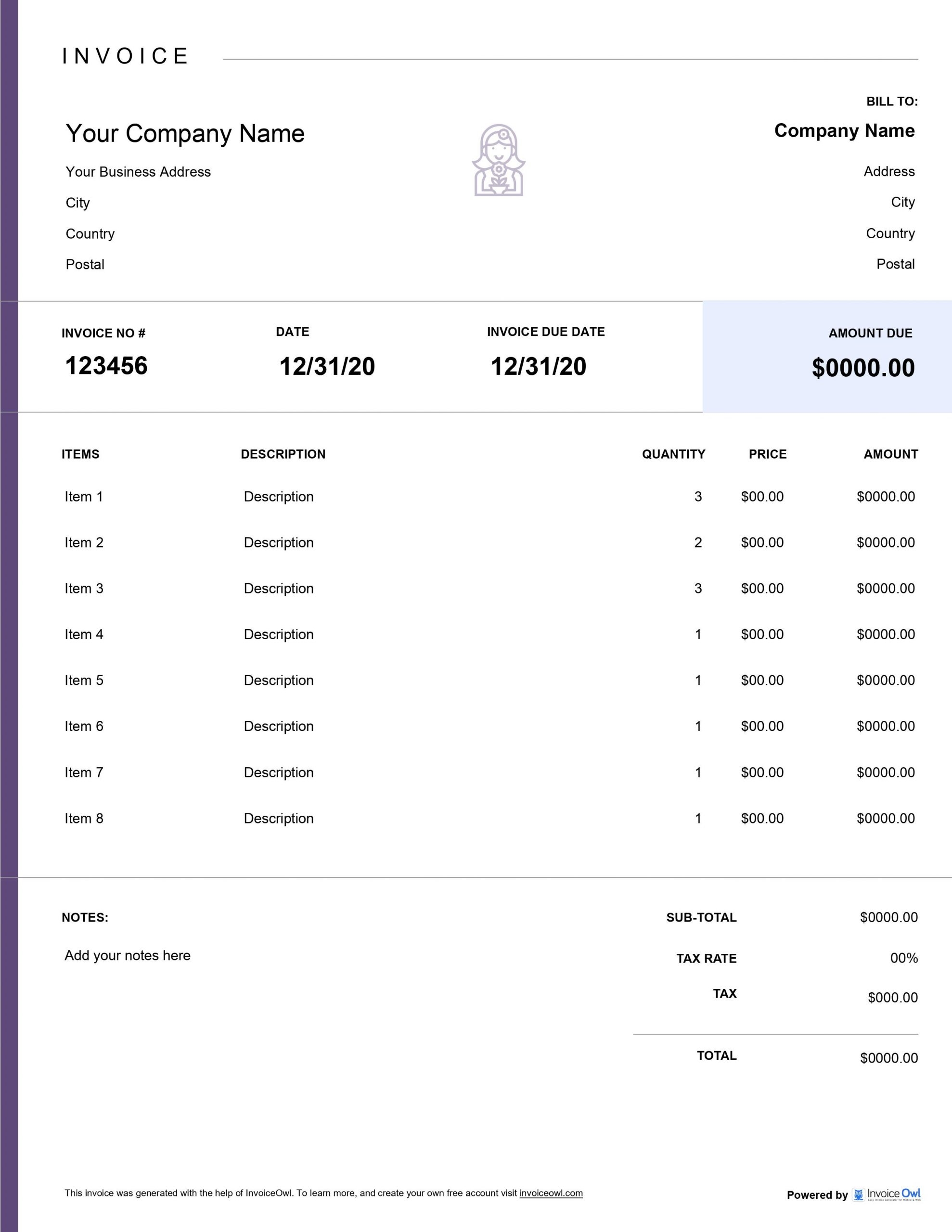 Free Florist Invoice Template Download Now InvoiceOwl