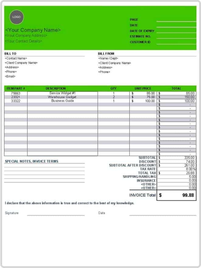Free Handyman Invoice Templates