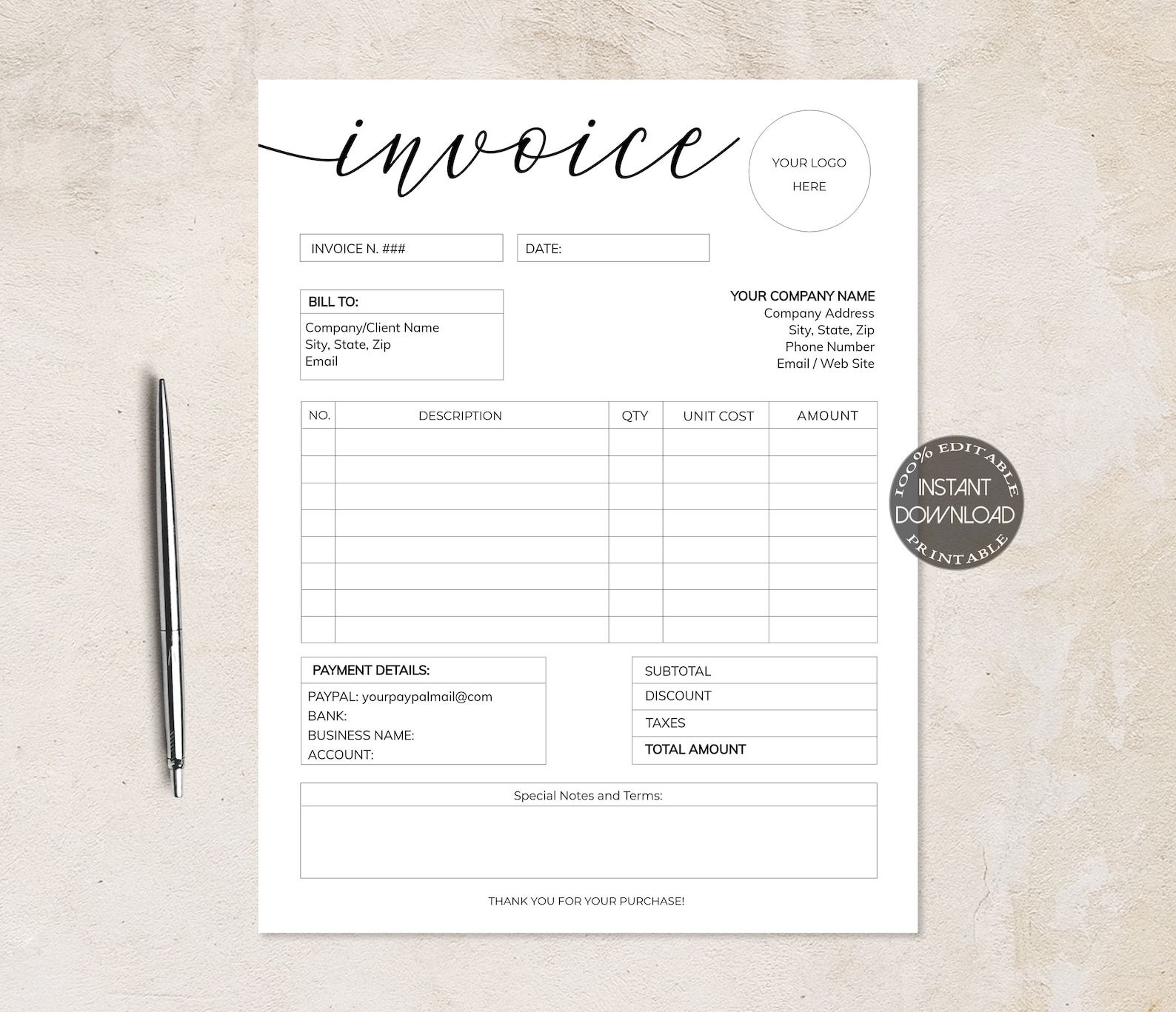 Free Invoice Forms Printable For Tile Work Printable Forms Free Online