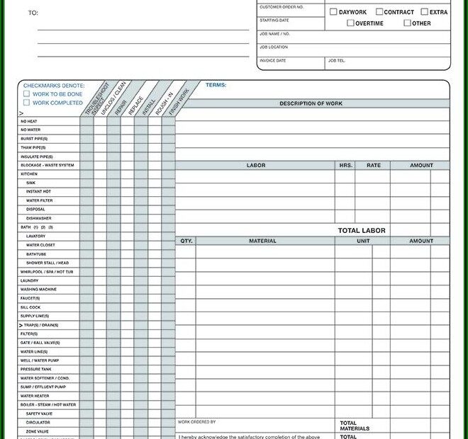 Free Invoice Forms Printable For Tile Work Printable Forms Free Online