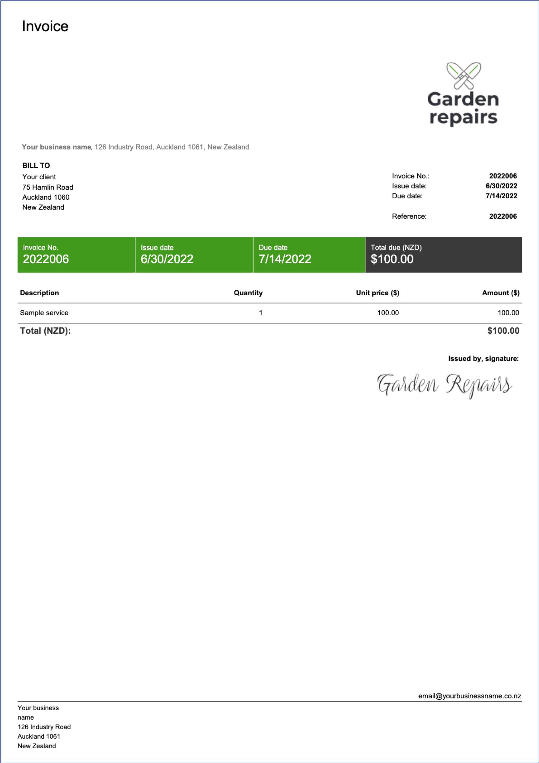 Free Invoice Templates For Freelancers Billdu