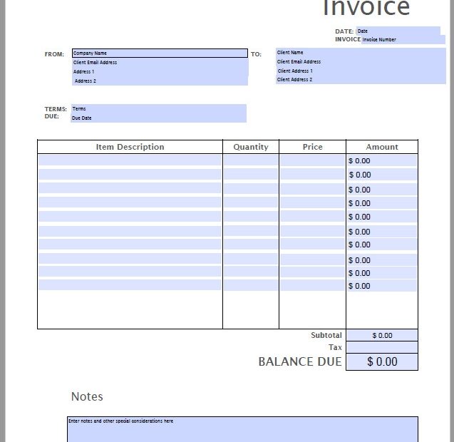 Free Invoicing Templates Expofas