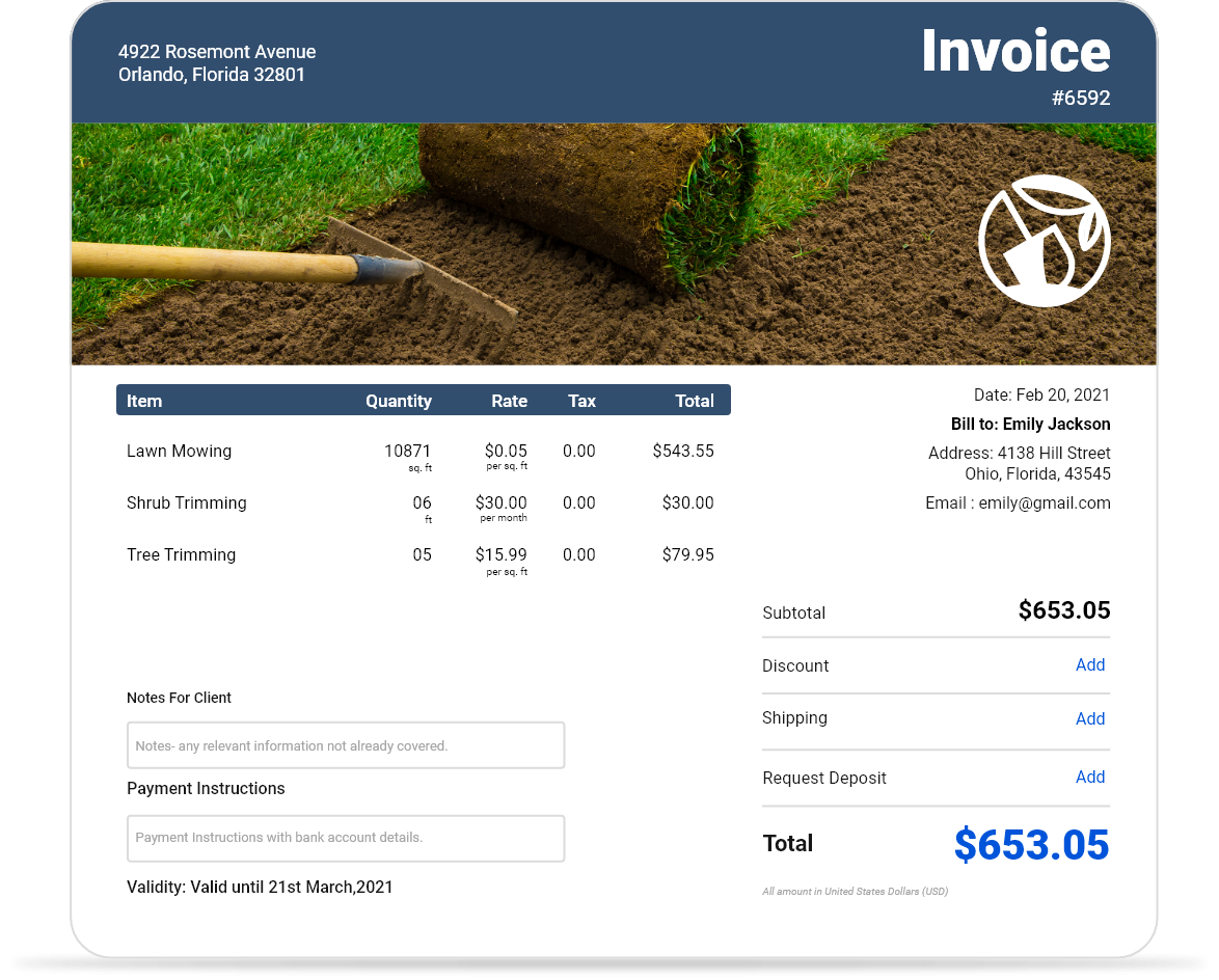 Free Lawn Care Invoice Template Download Now InvoiceOwl