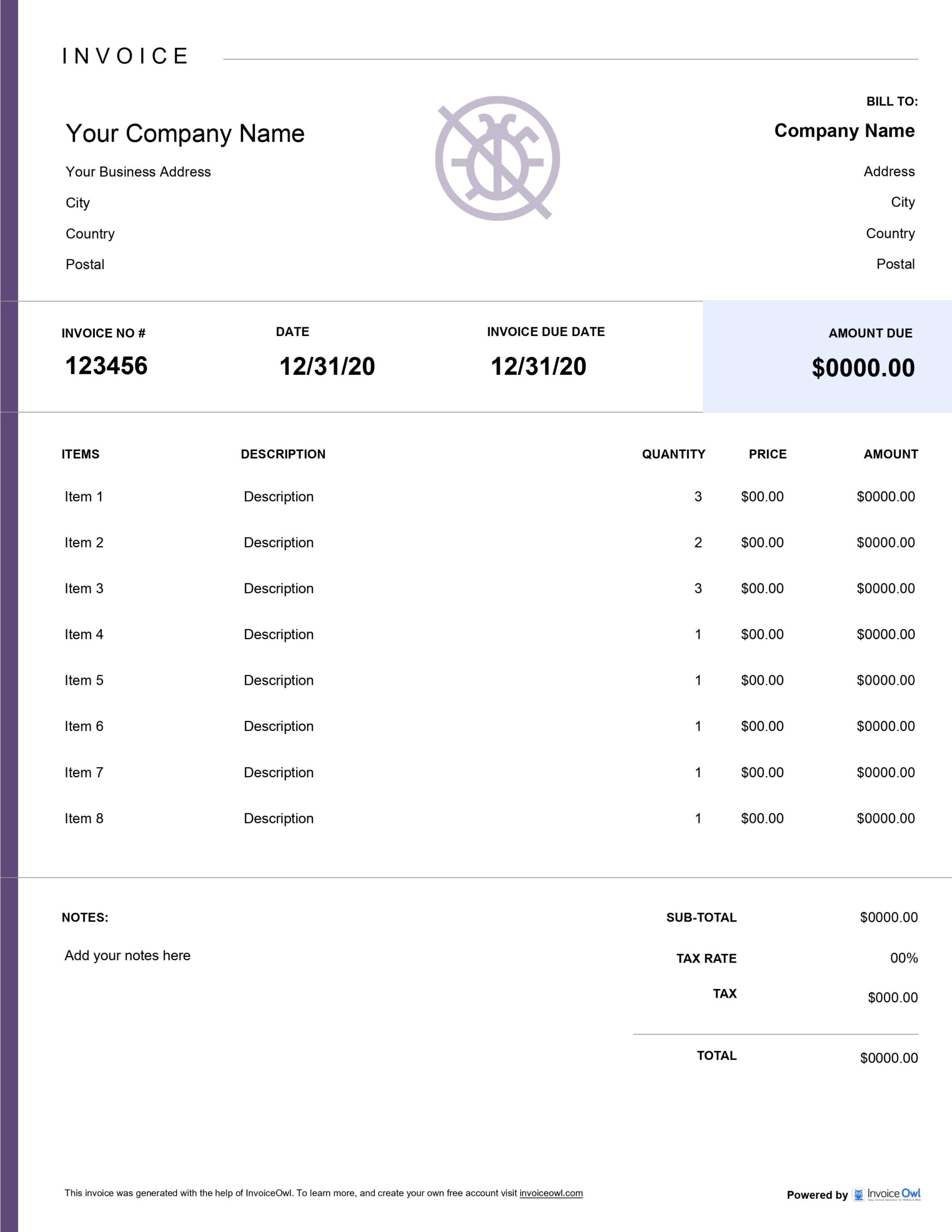 Free Pest Control Invoice Template Download Start Now