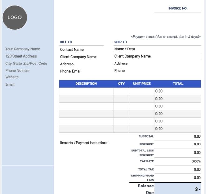 Free Pressure Washing Invoice Templates