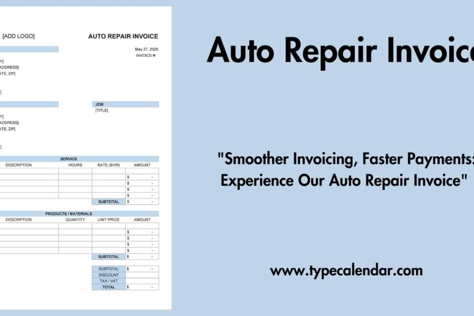 Free Printable Auto Repair Invoice Template Free Printable Lights Crystal