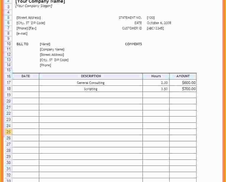Free Printable Billing Statement Template Of Blank Invoice Statement