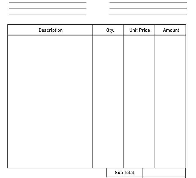 Free Printable Blank Invoice Template PDF Streamlined Invoicing Solution