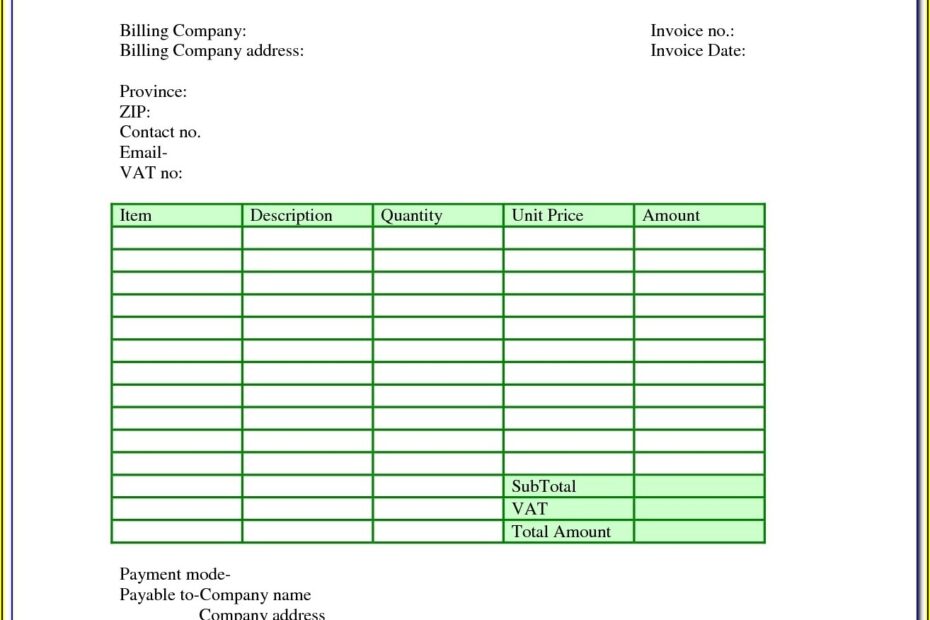 Free Printable Blank Invoice Templates Template 2 Resume Examples