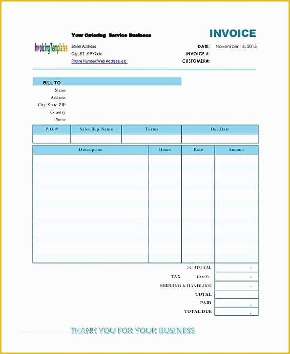 Free Printable Catering Invoice Template Of 6 Catering Receipt 