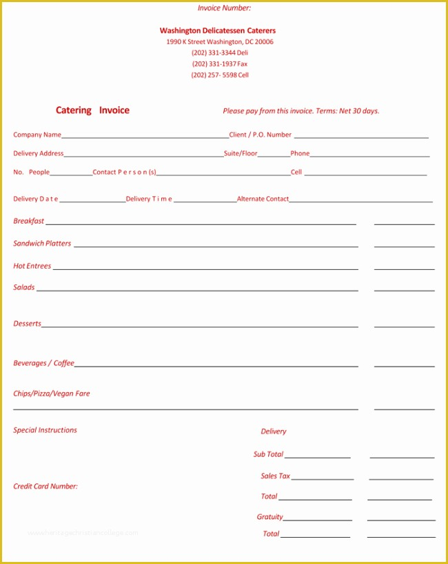 Free Printable Catering Invoice Template Of 6 Catering Receipt 