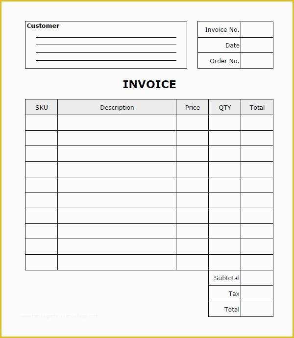 Free Printable Construction Invoice Template