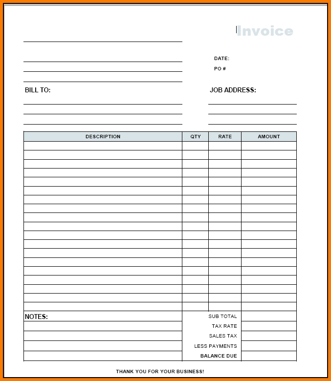 Free Printable Contractor Invoice Forms Printable Forms Free Online
