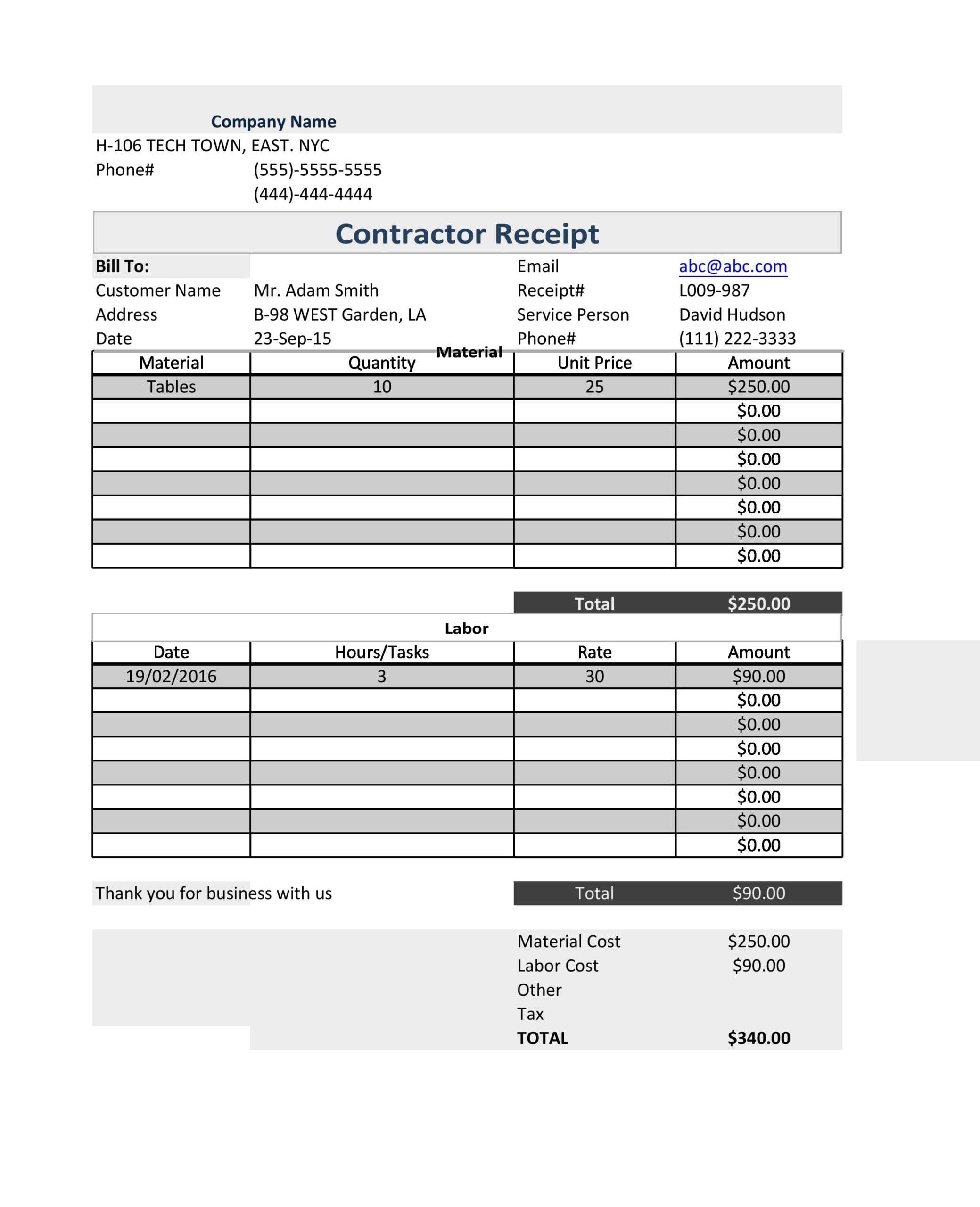 Free Printable Contractor Invoice Use This Free Contractor Invoice 
