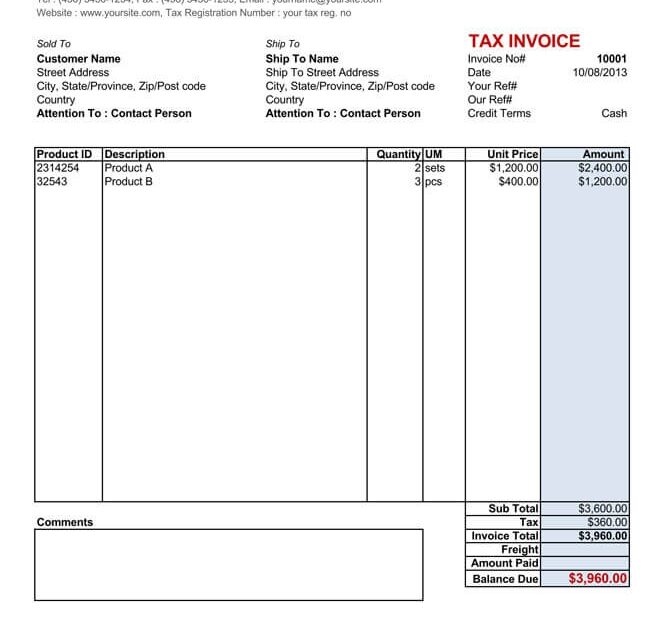 Free Printable Editable Invoice Templates Free Template Design