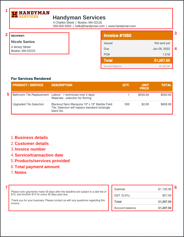 Free Printable Handyman Invoices Free Printables Hub