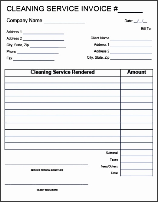 Free Printable House Cleaning Invoice Printable Templates