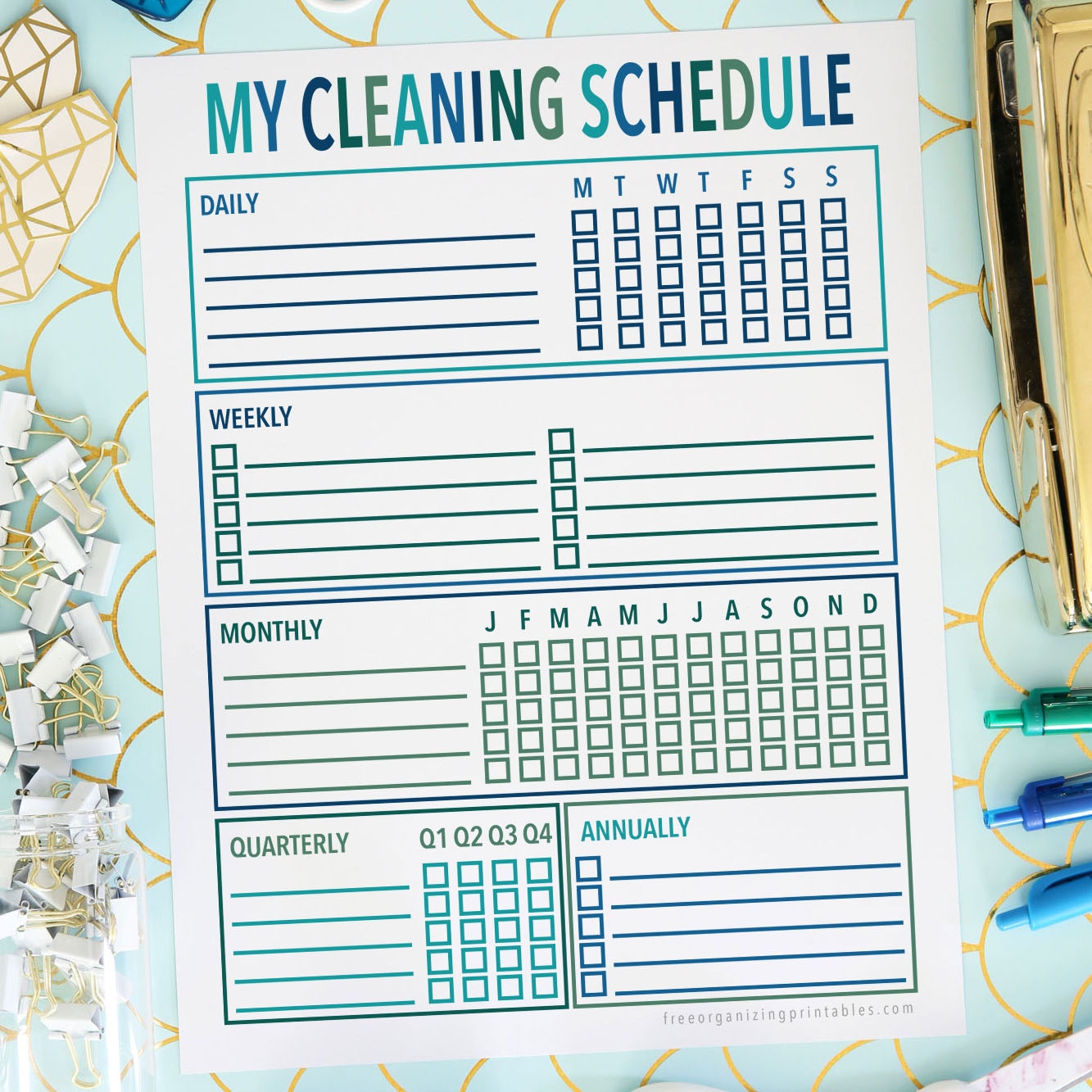 Free Printable House Cleaning Schedule Cleaning Checklist