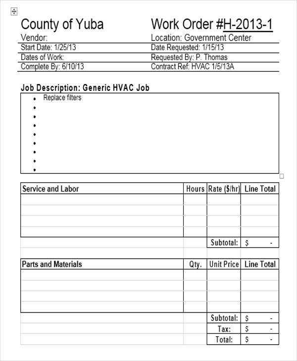Free Printable Hvac Invoice Template