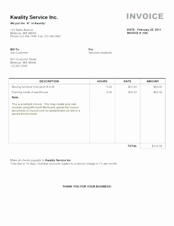 Free Printable Invoice For Services Rendered Now Is The Time To Get 