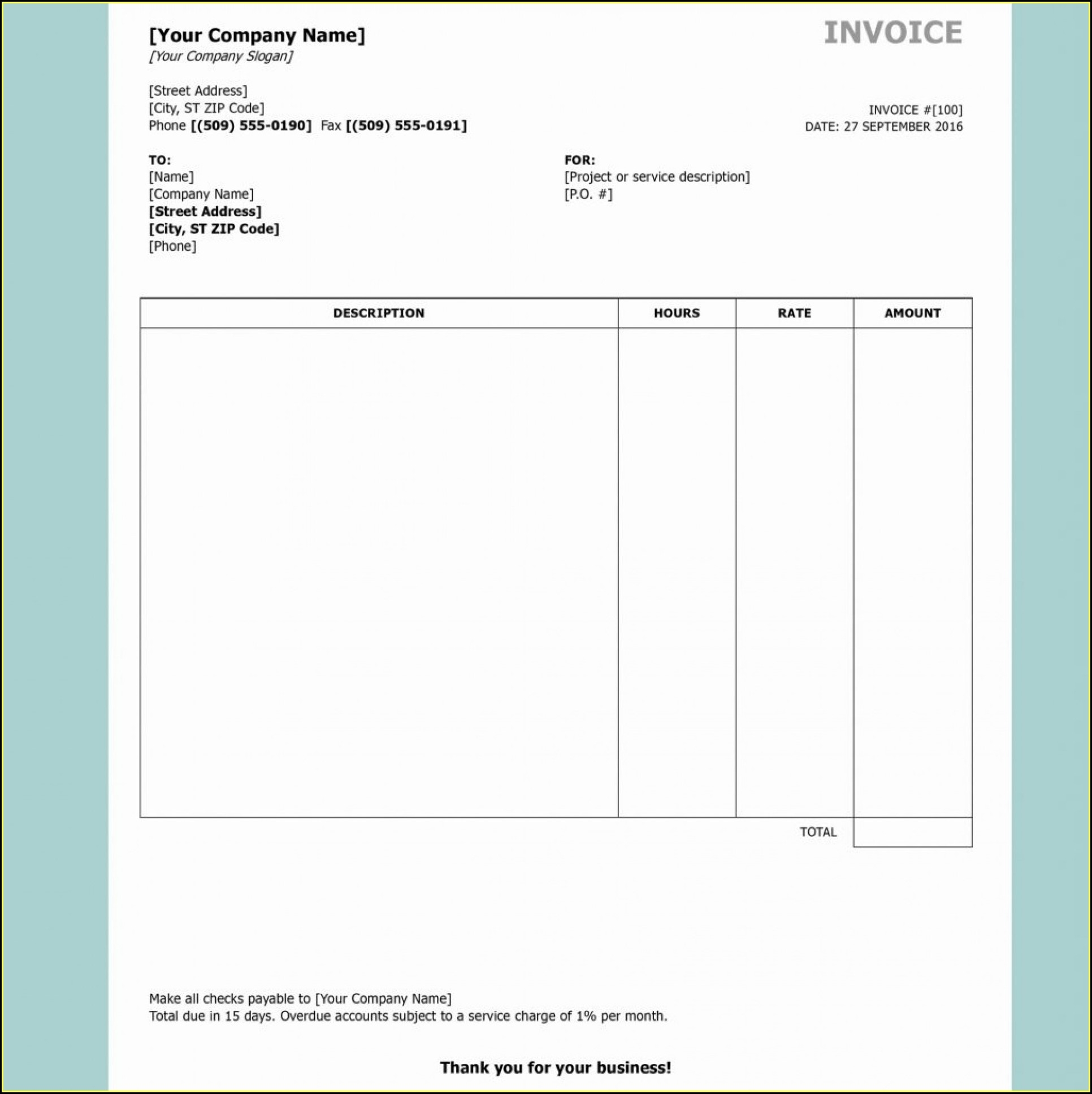 Free Printable Invoice Format Form Resume Examples Or85yX58Wz