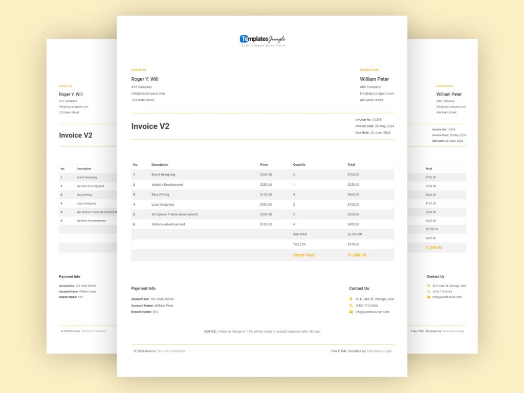 Free Printable Invoice Html Template Download Free Printable Invoice 