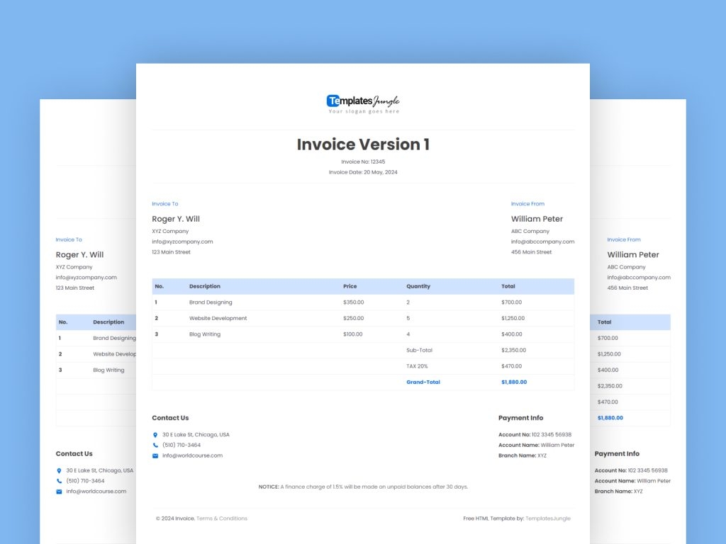 Free Printable Invoice Html Template Download Free Printable Invoice 