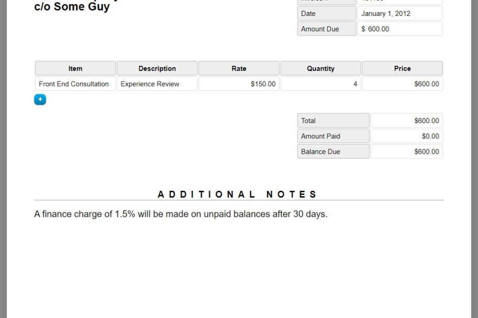 Free Printable Invoice Html Template Download Free Printable Invoice