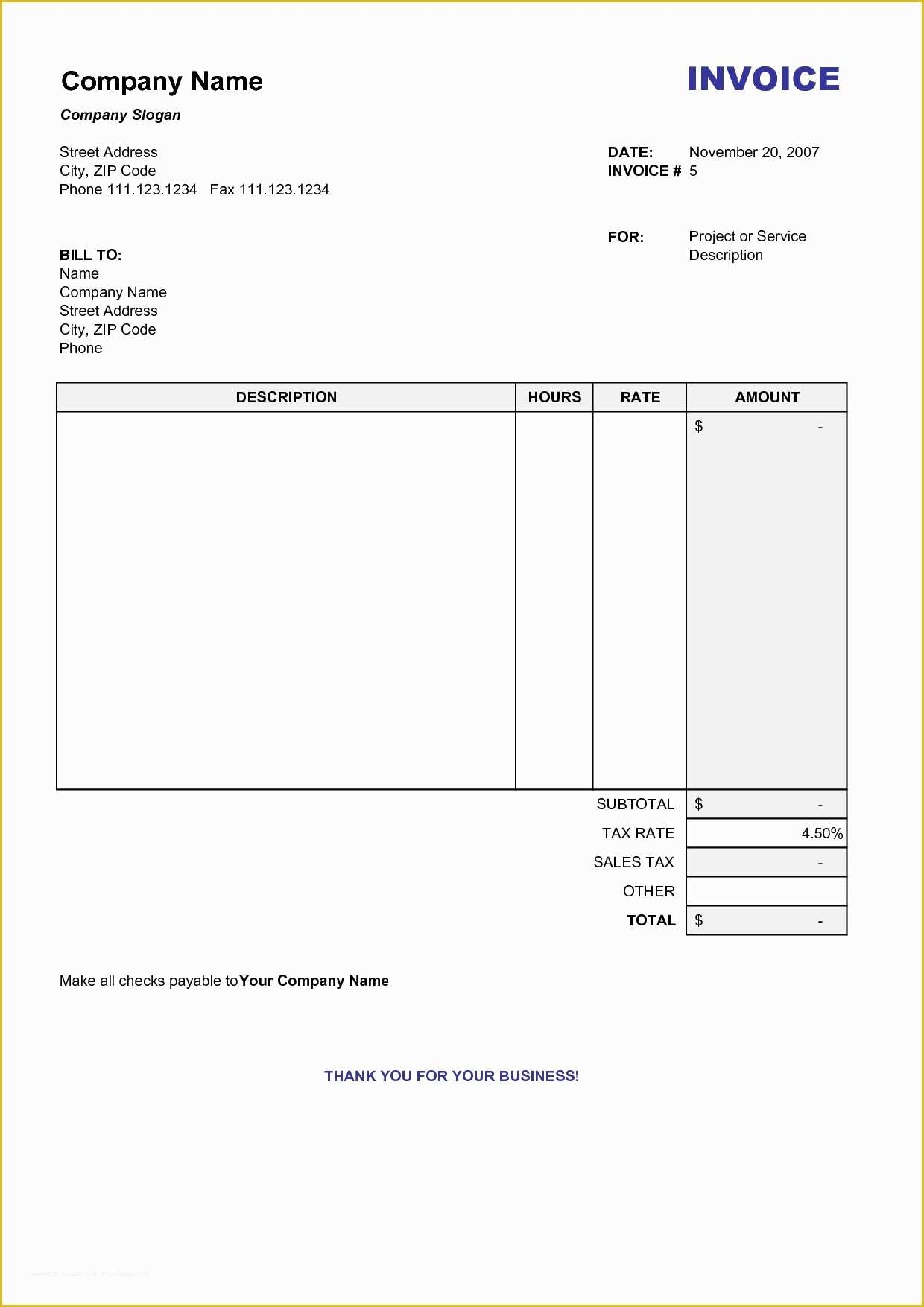 Free Printable Invoice Maker