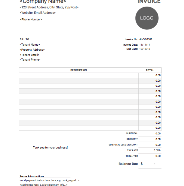 Free Printable Invoice Template