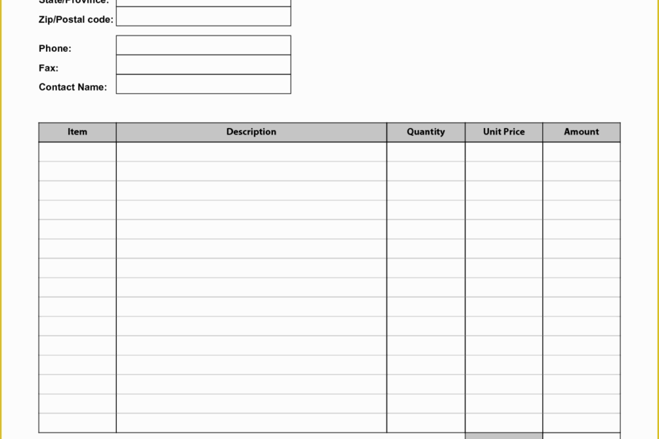 Free Printable Invoice Templates Of Blank Invoice Template Blank