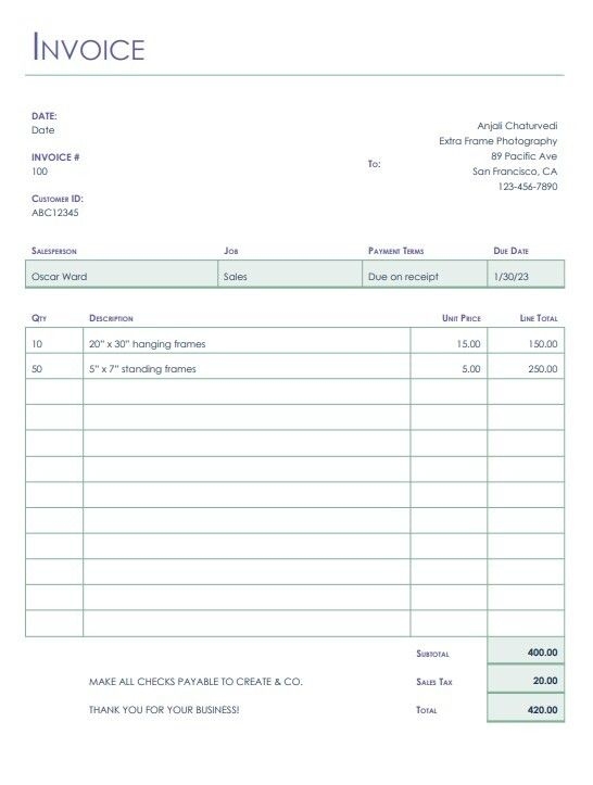 Free Printable Invoice Templates Word Excel 