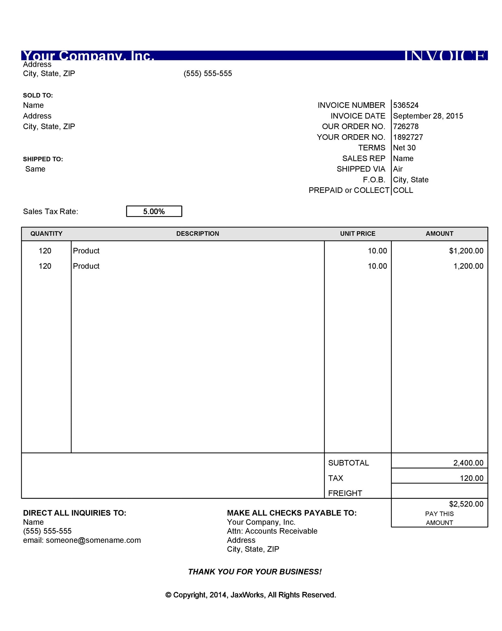 Free Printable Invoices Free Printable Invoices