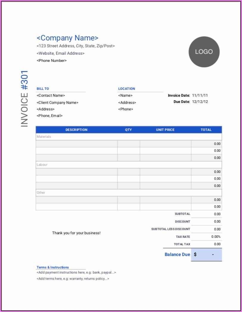 Free Printable Invoices Templates Template 1 Resume Examples 