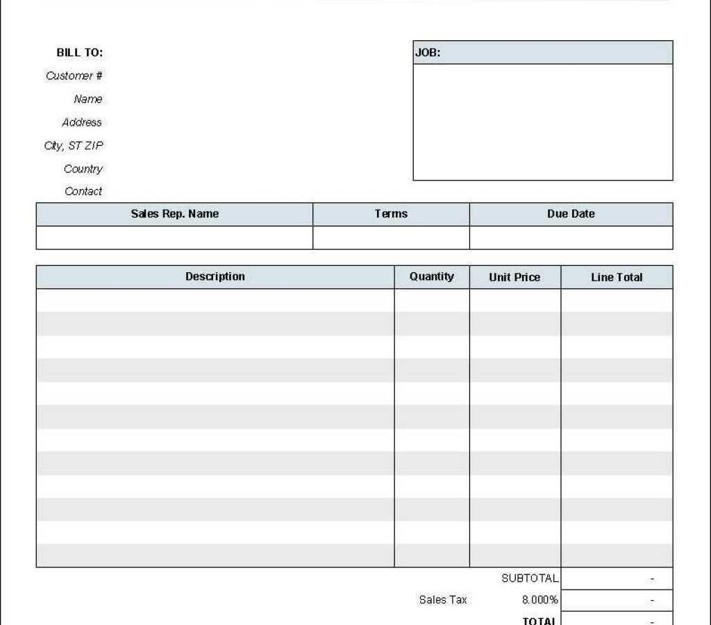 Free Printable Labor Invoice