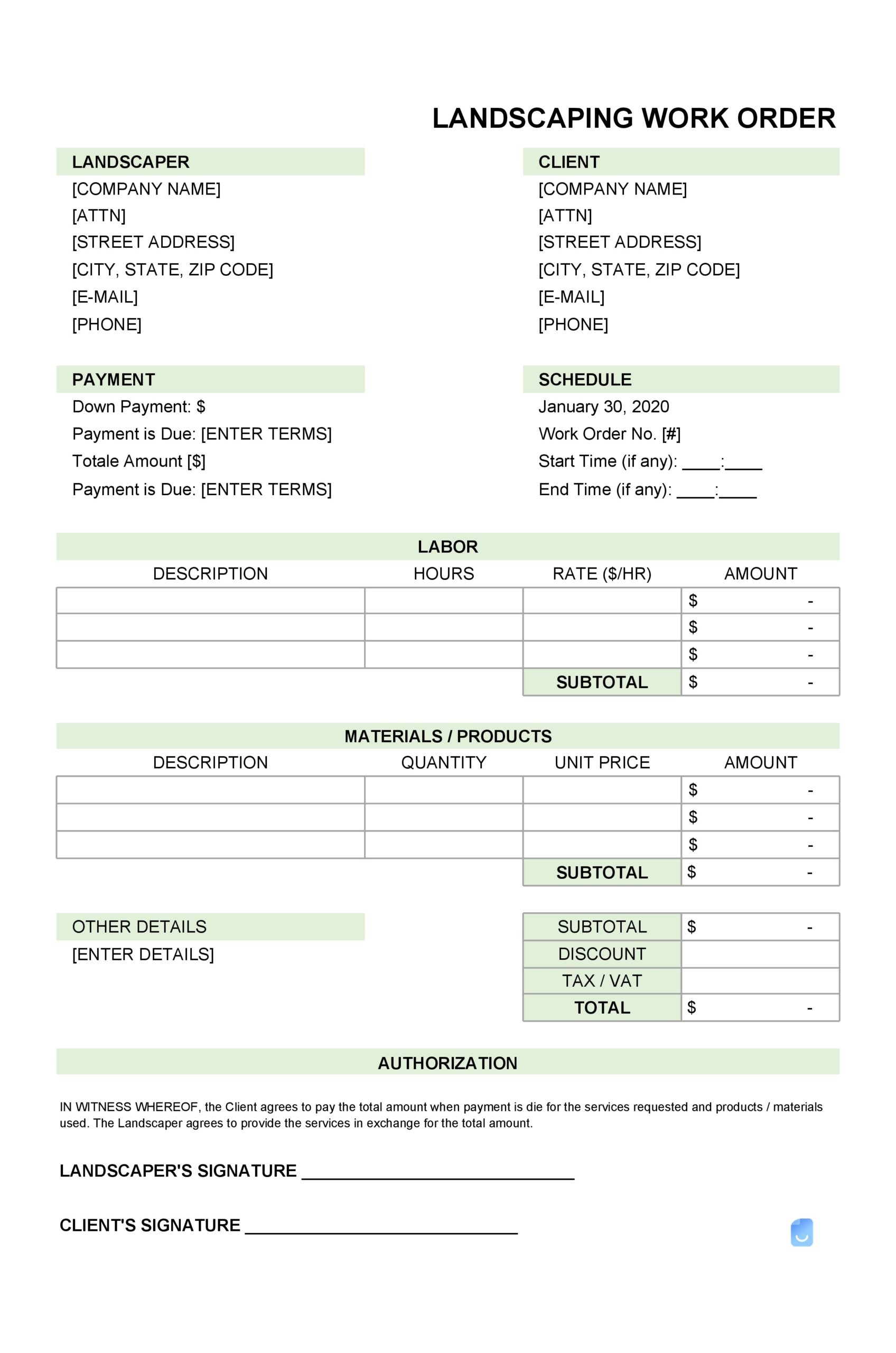 Free Printable Landscape Invoice Download Free Printable Landscape 