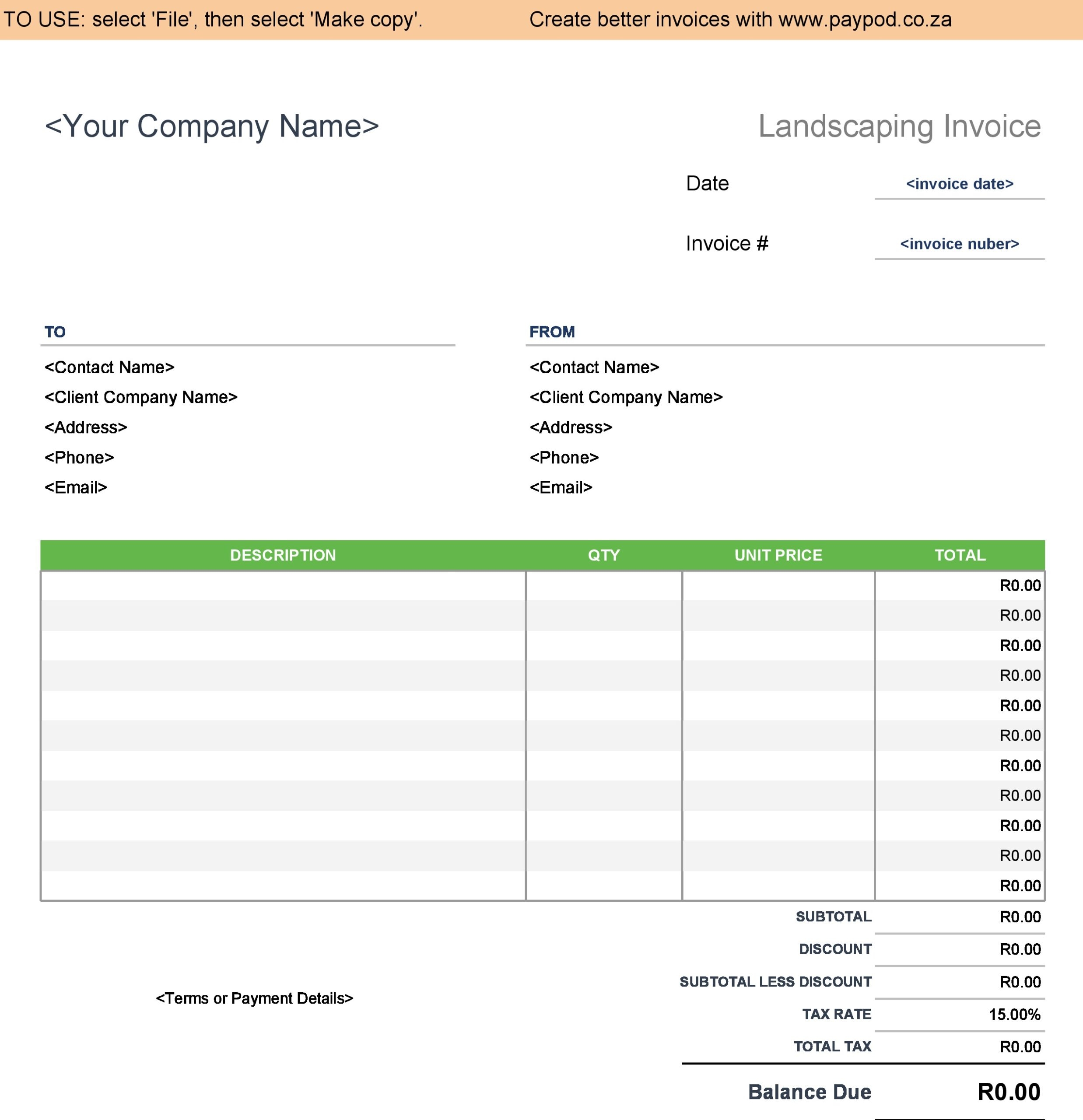 Free Printable Landscape Invoice Download Free Printable Landscape 