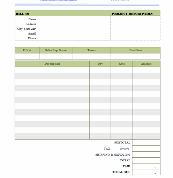Free printable lawn care invoices Db excel