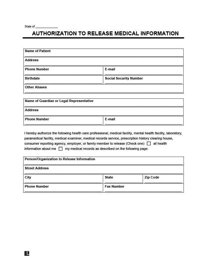Free Printable Medical Records Form Printable Forms Free Online