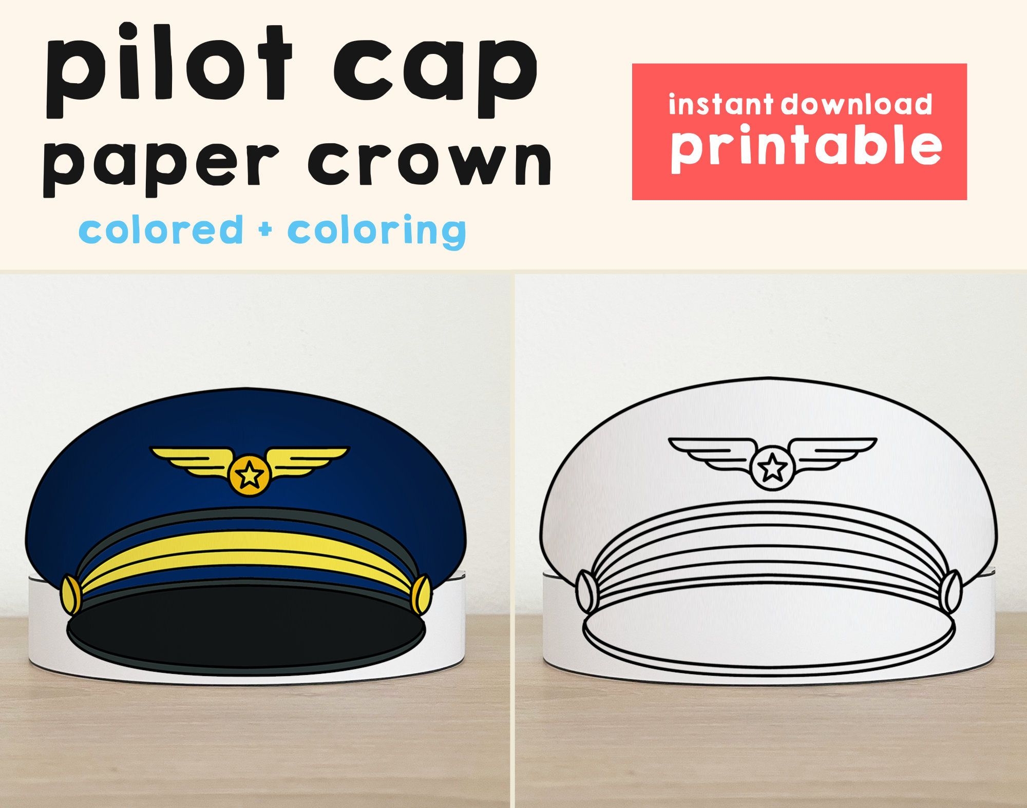 Free Printable Pilot Hat Template FREE Printable A Z