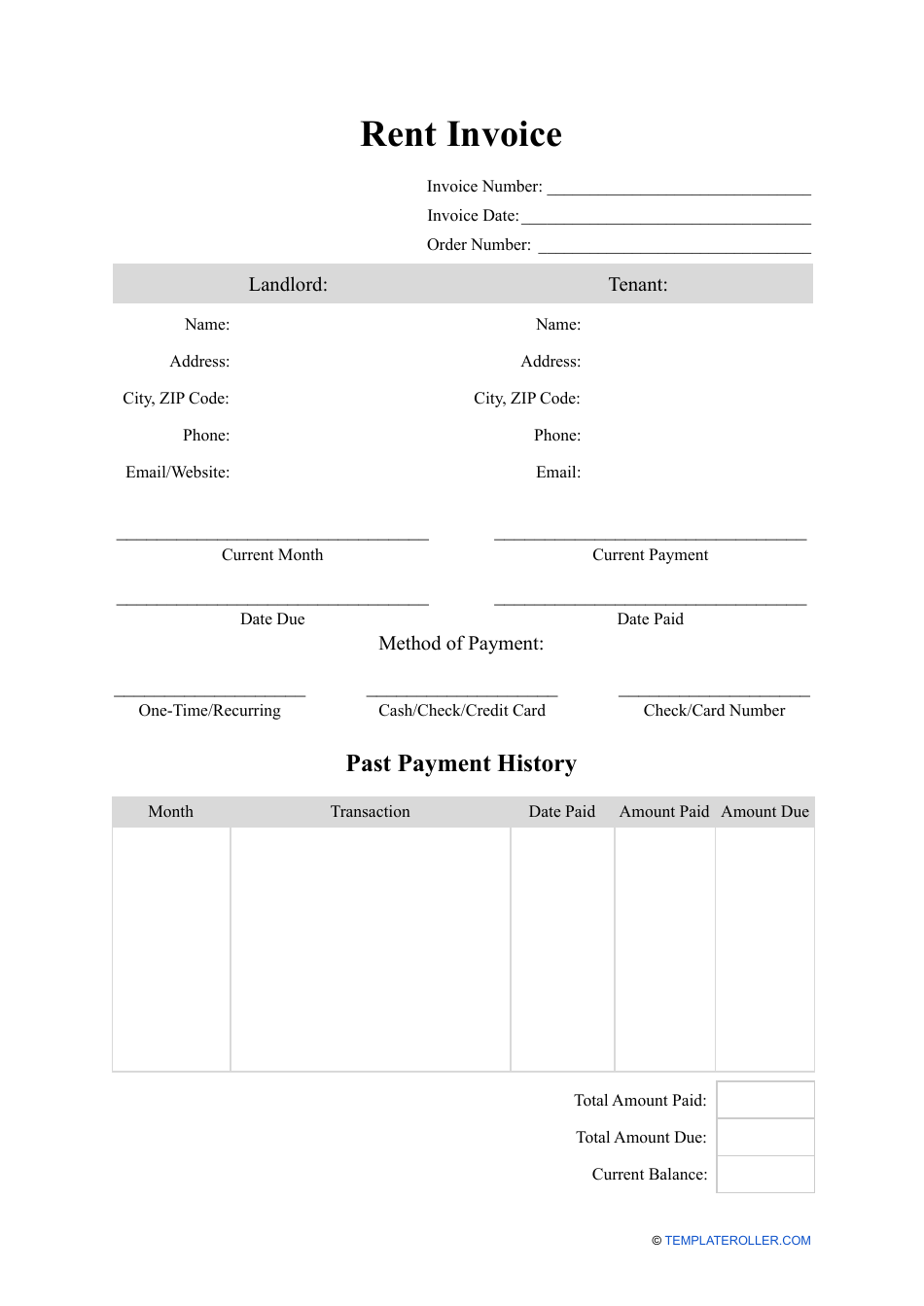 Free Printable Rent Invoice Printable Templates