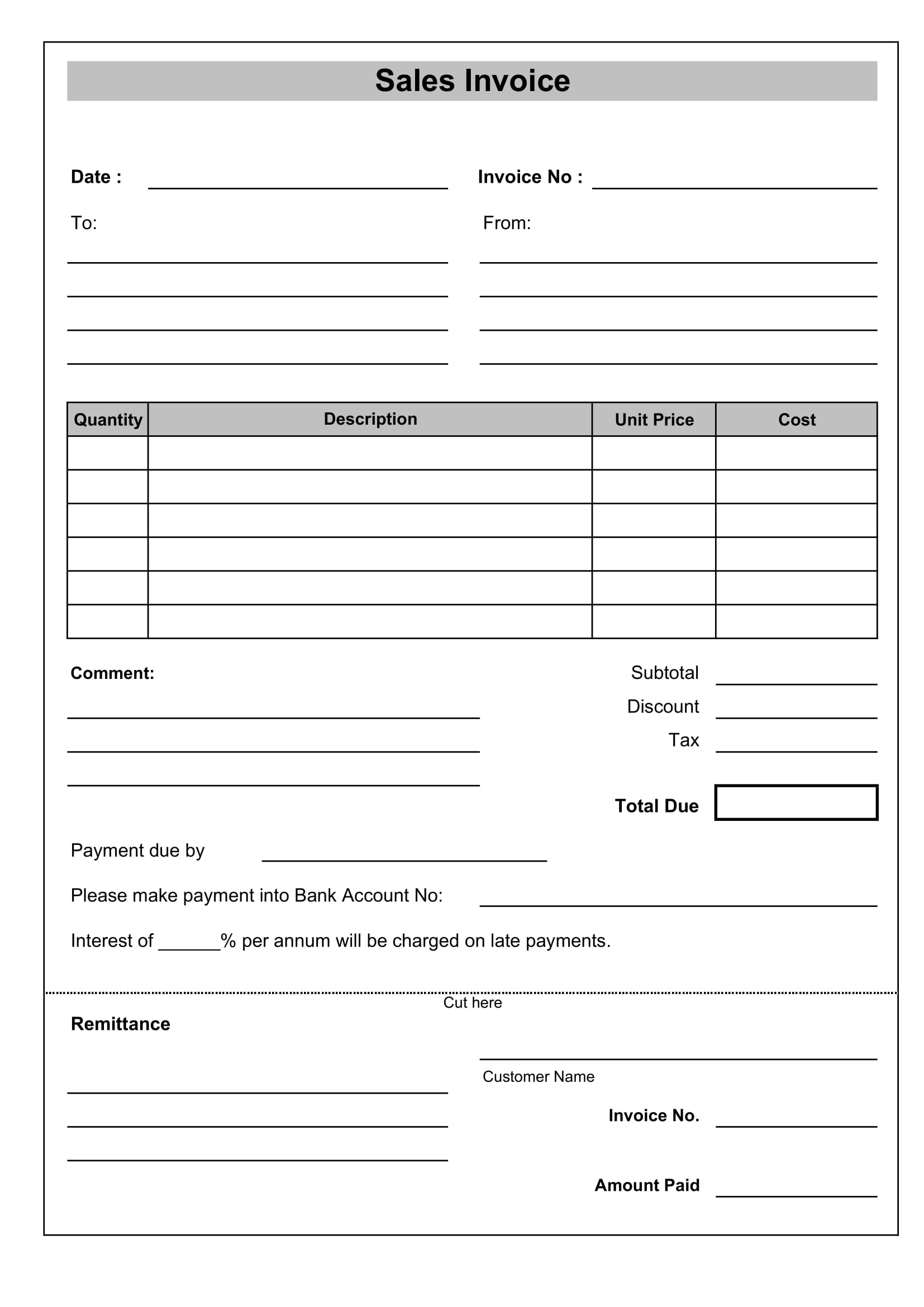 Free Printable Sales Invoice Download Free Printable Sales Invoice Png 