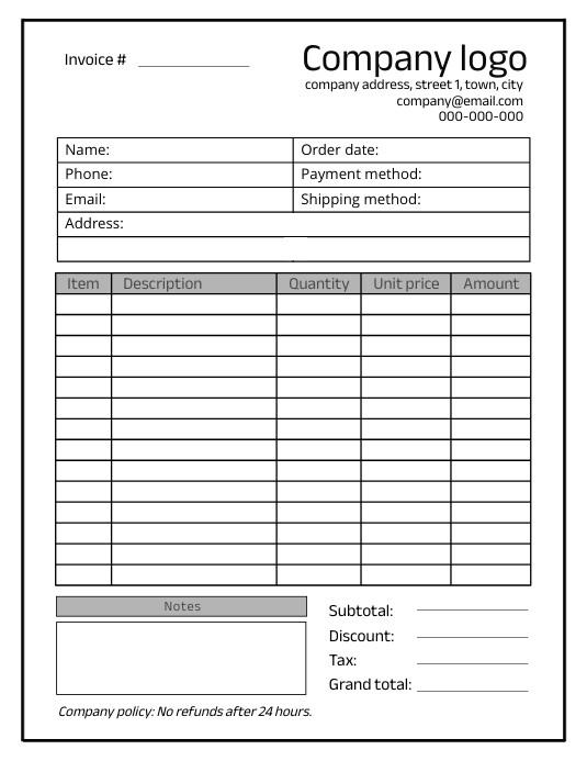 Free Printable Sales Invoice Download Free Printable Sales Invoice Png 